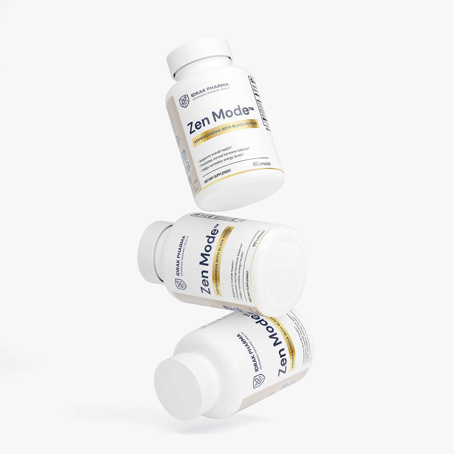Zen Mode premium stress relief supplement packaging by Idrak Pharma