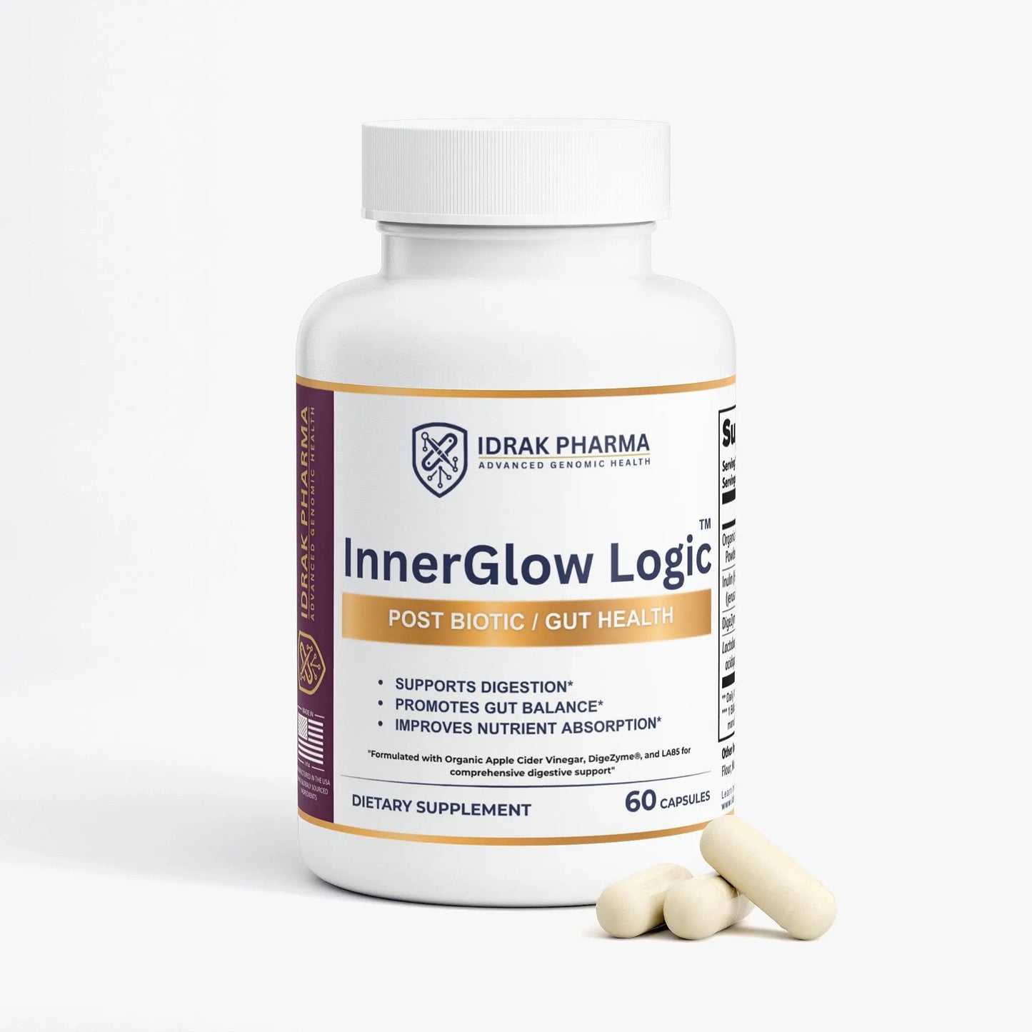 InnerGlow Logic Gut Health Probiotic Capsules bottle