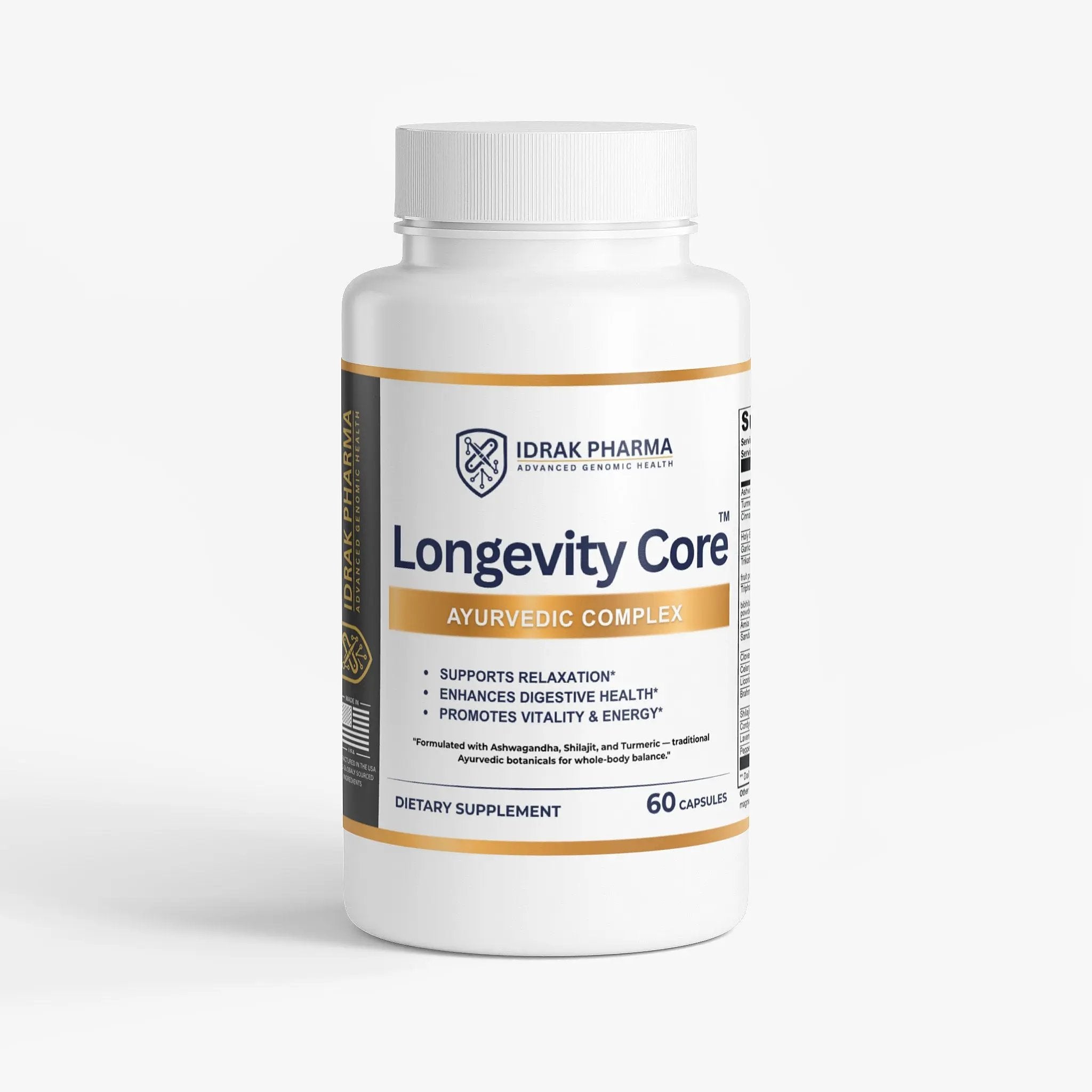 Longevity Core Ayurvedic Wellness Capsules - Idrak Pharma