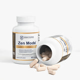 Zen Mode Ashwagandha Capsules bottle with capsules spilling out