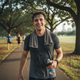 Man outdoor workout candid